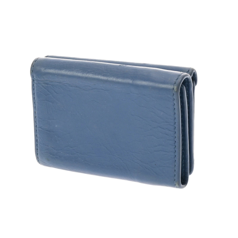 Balenciaga Calfskin Tri Paper Wallet Blue fold